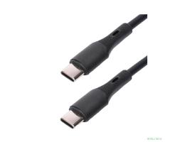 Cablexpert Кабель USB2.0 Type-C/Type-C, 3А, 65Вт, PD/QC3.0, силиконовый, медь, 1м, черный, пакет (CC-USB2S-CMCM-1M-BK)