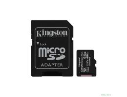 Micro SecureDigital 64Gb Kingston SDCS2/64GB {MicroSDHC Class 10 UHS-I, SD adapter}