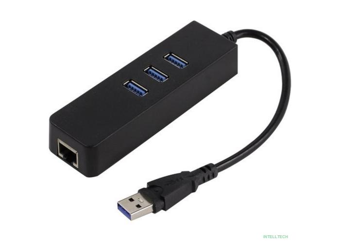 KS-is KS-405 адаптер с USB хабом USB 3.0 RJ45 LAN Gigabit  