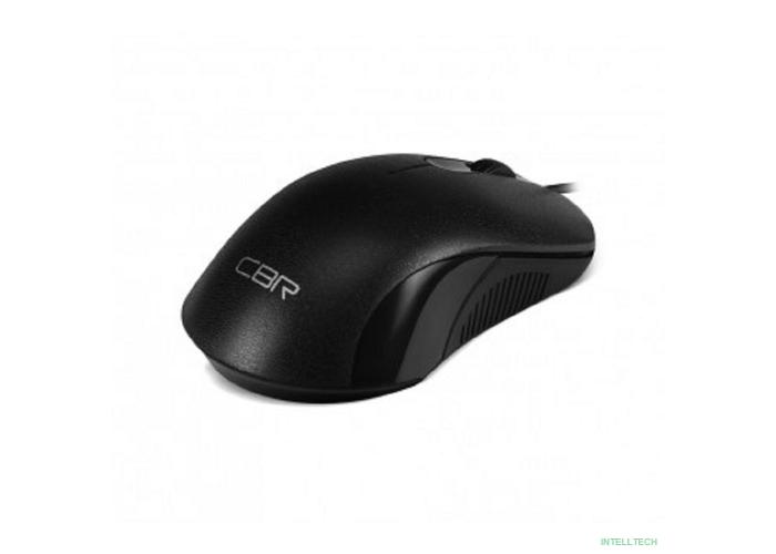 CBR CM 105 Black, Мышь проводная, оптическая, USB, 800/1200/1600 dpi, 4 кнопки и колесо прокрутки, длина кабеля 1,8 м, цвет чёрный
