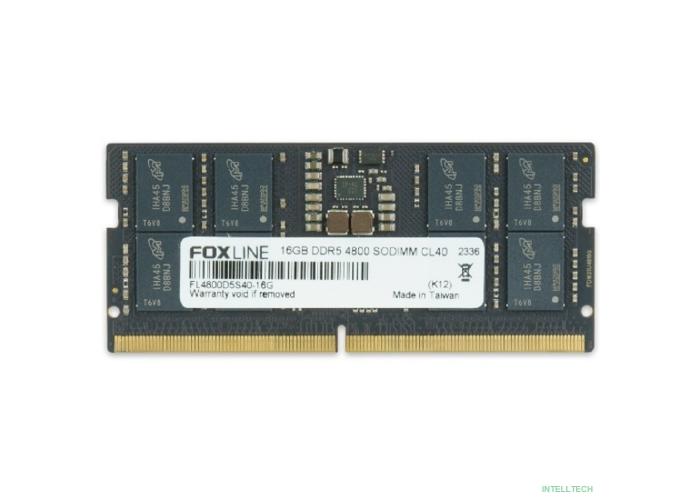 Память оперативная/ Foxline SODIMM 16GB 4800 DDR5 CL 40 FL4800D5S40-16G
