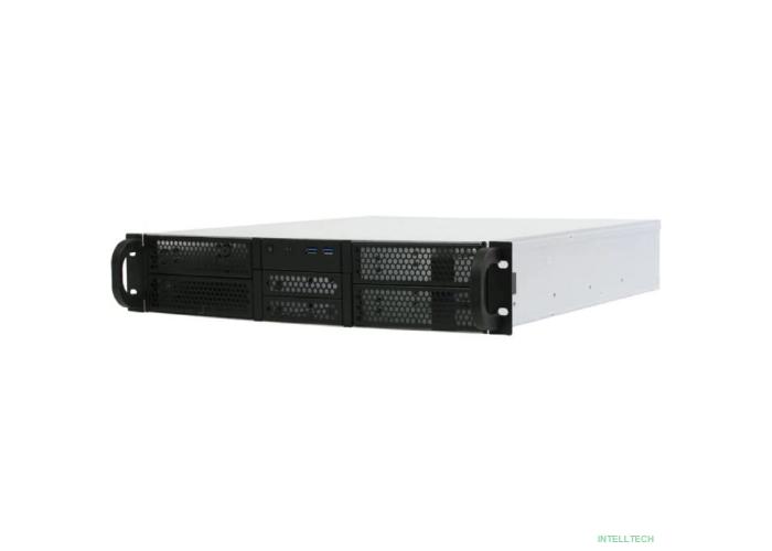 Procase RE204-D4H2-FA-55 Корпус 2U server case,4x5.25+2HDD,черный,без блока питания(2U,2U-redundant),глубина 550мм,ATX 12