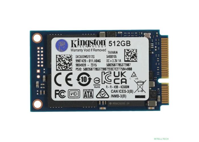 Kingston SSD 512GB KC600 Series SKC600MS/512G mSATA