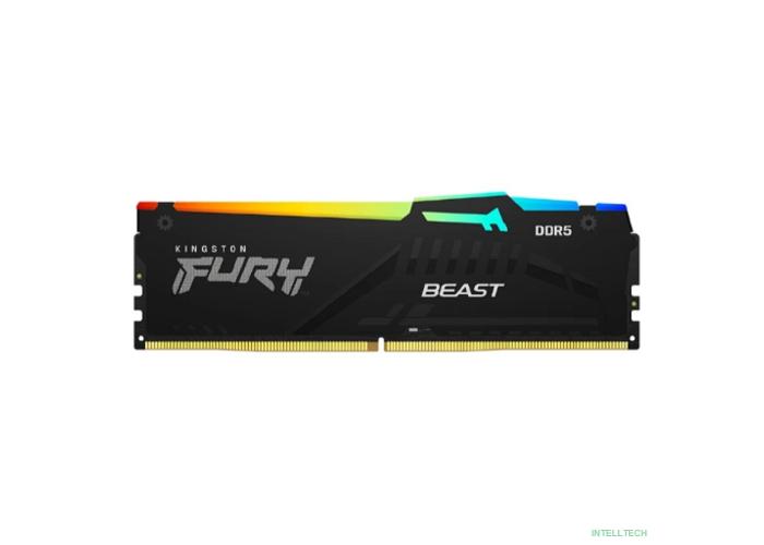 Память Kingston DDR5 DIMM 32Gb (2x16Gb) PC 48000 6000Mhz, FURY Beast Black RGB,  (KF560C36BBE2AK2-32)