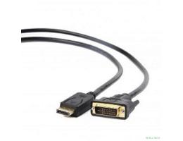 Кабель DisplayPort-DVI Gembird/Cablexpert  3м, 20M/19M, черный, экран, пакет(CC-DPM-DVIM-3M)