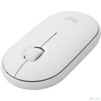 910-005716/910-005541 Мышь Logitech Pebble M350 белый оптическая (1000dpi) silent беспроводная BT USB для ноутбука (3but)