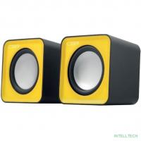 CBR CMS 90 Yellow, Акустическая система 2.0, питание USB, 2х3 Вт (6 Вт RMS), материал корпуса пластик, 3.5 мм линейный стереовход, регул. громк., цвет жёлтый
