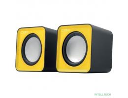 CBR CMS 90 Yellow, Акустическая система 2.0, питание USB, 2х3 Вт (6 Вт RMS), материал корпуса пластик, 3.5 мм линейный стереовход, регул. громк., цвет жёлтый