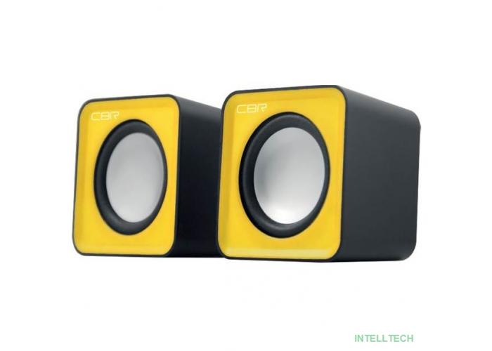 CBR CMS 90 Yellow, Акустическая система 2.0, питание USB, 2х3 Вт (6 Вт RMS), материал корпуса пластик, 3.5 мм линейный стереовход, регул. громк., цвет жёлтый