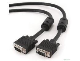Gembird/Cablexpert CC-PPVGA-5M-B, Кабель VGA Premium , 15M/15M, 5.0м,черный,тройной экран, феррит.кольца 