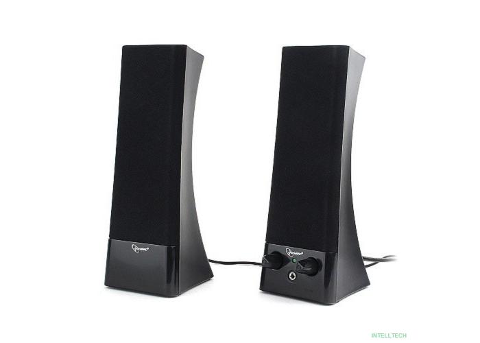 Gembird SPK-500, черный, 6 Вт, рег. громкости, разъём для наушников,питание 220