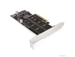Exegate EX298298RUS Переходник ExeGate EXE-597E2 (2 x M.2 M key -> PCI-E x8 v3.0, для установки двух SSD M.2 2230/2242/2260/2280/22110 M key NGFF в слот PCI-E, материнская плата должна быть c функцией