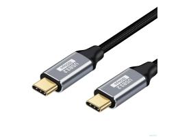 Bion Кабель USB Type-C - Type-C (CM/CM), 100W, USB 3.1 Gen2, 4K@60Hz, 10 Гбит/c, 1 м, тканевая оплётка, черный [BXP-CCP-USBC3.1-CMCM-1M-B]