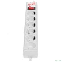 PowerCube Фильтр-удлинитель (SPG(5+1)-B-6), 1,9 м 6 розеток 10А/2,2кВт, серый