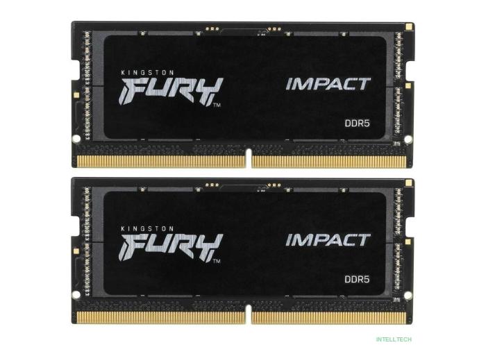 Kingston 64GB 5600MT/s  DDR5 CL40 SODIMM (Kit of 2) FURY Impact KF556S40IBK2-64