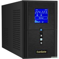 Exegate EX295982RUS ИБП (инвертор, синус, для котла) ExeGate SineTower SN-1500.LCD.AVR.2SH.1C13.USB <1500VA/1200W, чистая синусоида, LCD дисплей, AVR, 2*Schuko+1*C13, USB, линейно-интерактивный, Black