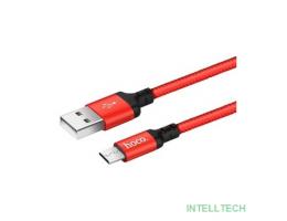 HOCO HC-62912 X14/ USB кабель Micro/ 2m/ 1.7A/ Нейлон/ Red&Black