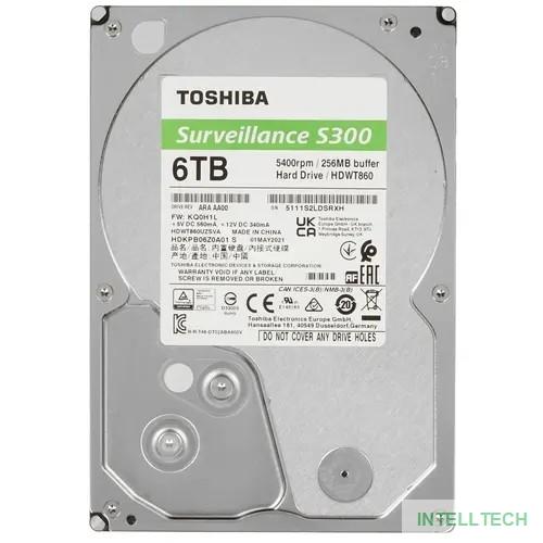 6TB Toshiba Surveillance S300 (HDWT860UZSVA/HDKPB06Z0A01S) {SATA 6.0Gb/s, 5400 rpm, 256Mb buffer, 3.5