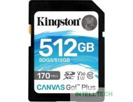 SecureDigital 512Gb Kingston SDXC Class 10 UHS-I U3 V30 Canvas Go Plus 170MB/s SDG3/512GB