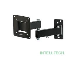 Kromax OPTIMA-104 black {Кронштейн для LED/LCD телевизоров 10"-28", max 25 кг, настенный, 3 ст свободы, наклон +5°-12°, поворот ±90°, от стены 68.5-322 мм, max VESA 100x100 мм}