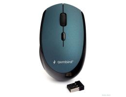 Gembird MUSW-354-B {Мышь беспроводная, синий, бесш.клик, soft touch, 3кн.+колесо-кнопка, 2400DPI, 2,4ГГц}