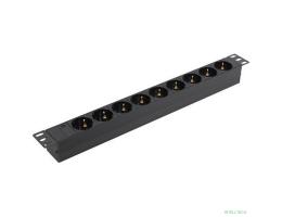 Exegate EX280847RUS Блок розеток ExeGate ServerPro PDU-19H901 Al-9S-C14, 19",1U,алюм, 9Schuko, С14