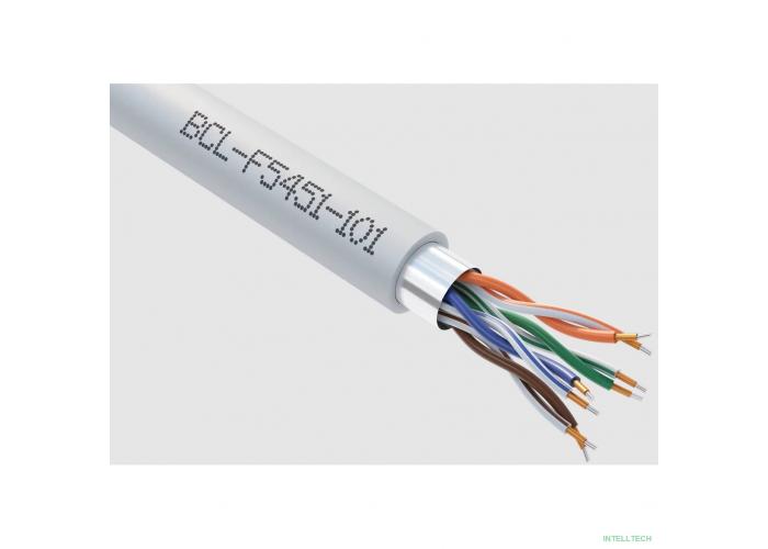 Кабель витая пара Bion BCL-F5451-101 F/UTP, кат.5e, 4x2x0,51мм AWG 24, CCA, одножильный, PVC, для внутренней прокладки, 305м, серый