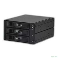 Procase L3-203-SATA3-BK {Hot-swap корзина 3 SATA3/SAS 6Gb, черный, с замком, hotswap aluminium mobie rack module (2x5,25) 1xFAN 80x15mm}