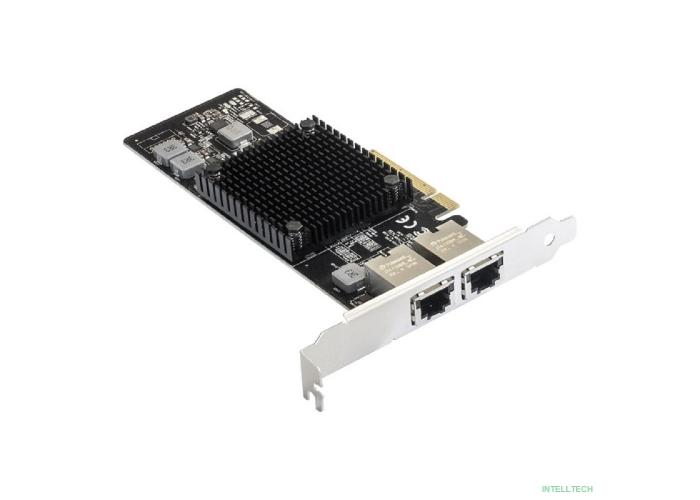 Exegate EX292507RUS Сетевой адаптер ExeGate EXE-X550-T2 (PCI-E x8 v3.0, порты 2xRJ45 (медные), 10Gb/s (10/5/2.5/1Gb/s, 100Mb/s), Server NIC Intel Chipset X550)