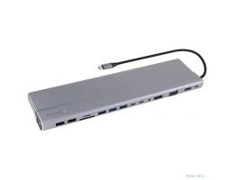 VCOM CU4703  Адаптер TypeC -->3*USB3.0+2*USB2.0+VGA+RJ45+SD+TF+AUD+HDMI+DP+2*USB3.1 Data+PD[4895182217294]