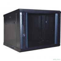 Шкаф телекоммуникационный NEOMAX [NM-CBWM-6U6045GKL-201-BK] настенный 6U (600х450), стеклянная дверь, замок-ключ, разборный, цвет черный (1 коробка)