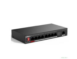 DAHUA DH-SF1009P 9-портовый неуправляемый коммутатор с РоЕ, 8xRJ45 100Mb PoE, 1xRJ45 100Mb uplink, суммарно 96Вт, коммутация 1.8 Гбит/с, MAC-таблица 2K, металл