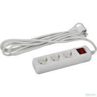 ЭРА Б0028378 Удлинитель электрический U-3es-3m-3x1 с заземлением с выключателем 3 розетки 3м ПВС 3x1 мм2 16А