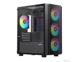 XASTRA Корпус A402M 4FRGB Black mATX/Mesh/full-size TG/4x120mm FRGB fans/ A402M-4FC12F-BK