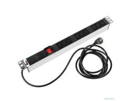 REM Блок розеток Rem-16 с выкл., 9 IEC 60320 C13, 16A, алюм., 19", шнур 1,8 м. (R-16-9C13-V-440-1.8)