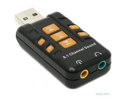 ORIENT AU-01PL (Bl)  USB адаптер для микрофона и наушников комбинированная расцветка (Черный)