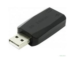 ORIENT Адаптер AU-01N, USB to Audio, 2 x jack 3.5 mm для подключения гарнитуры к порту USB, черный