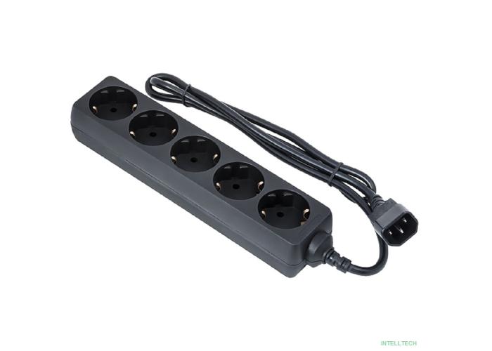Exegate EX221202RUS Сетевой фильтр Exegate SPU-5-1.8B (5 розеток, 1.8м, UPS вилка, черный)