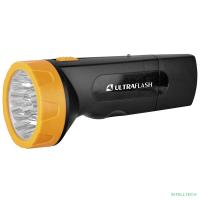 Ultraflash LED3829   (фонарь аккум 220В, черн /желт, 9 LED, SLA, пластик, коробка)