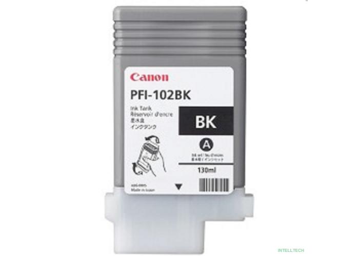 Canon PFI-102Bk 0895B001 Картридж для Canon iPF605/ iPF610/ iPF650/ iPF655/ iPF710/ iPF750/ iPF755/ LP17/ iPF510, Чёрный, 130 мл.