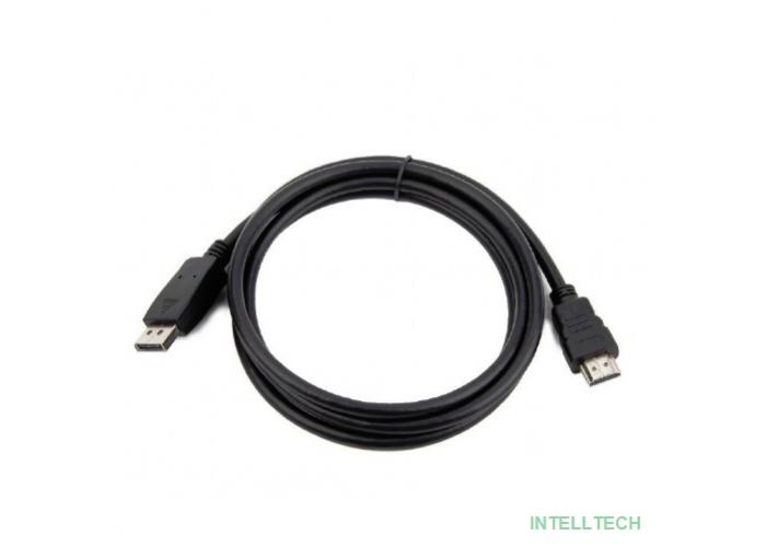Bion Кабель DisplayPort - HDMI, 20M/19M, однонаправленный конвертор сигнала с DisplayPort в HDMI, экран, 1,8м, черный [BXP-CC-DP-HDMI-018]
