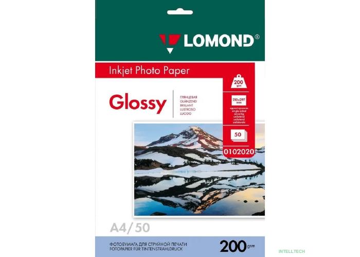 LOMOND 0102020 Глянцевая бумага 1х A4, 200г/м2 50 л. 