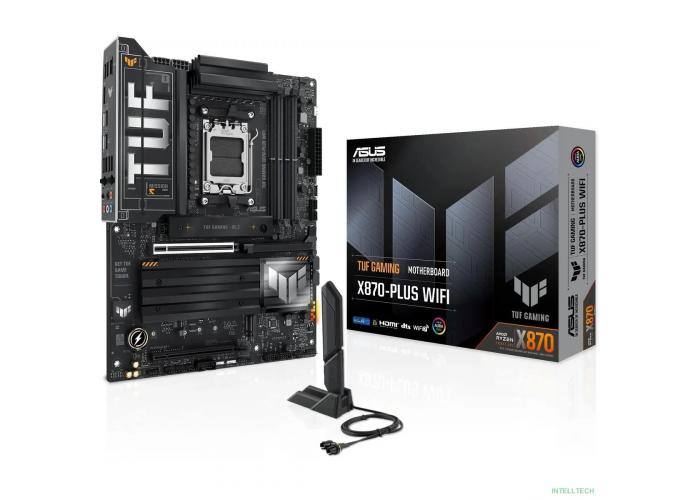ASUS TUF GAMING X870-PLUS WIFI (Socket AM5, ATX, 4xDDR5(192GB), HDMI, 1xPCIe 5.0x16/1xPCIe 4.0x16, 1xLAN (2.5GbE), Wi-Fi 7, BT 5.4, 2xSATA 6Gb/s, 4xM.2, 2xType-C, 7xUSB 3.2, 1xUSB 2.0)