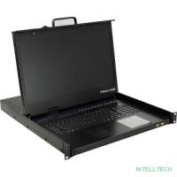 ProCase E1908HD Консоль однорельсовая , КВМ 8 порт, LCD 19'', single rail console KVM 8 port, LCD D-Sub, USB, разрешение 1920*1080, 8 кабелей