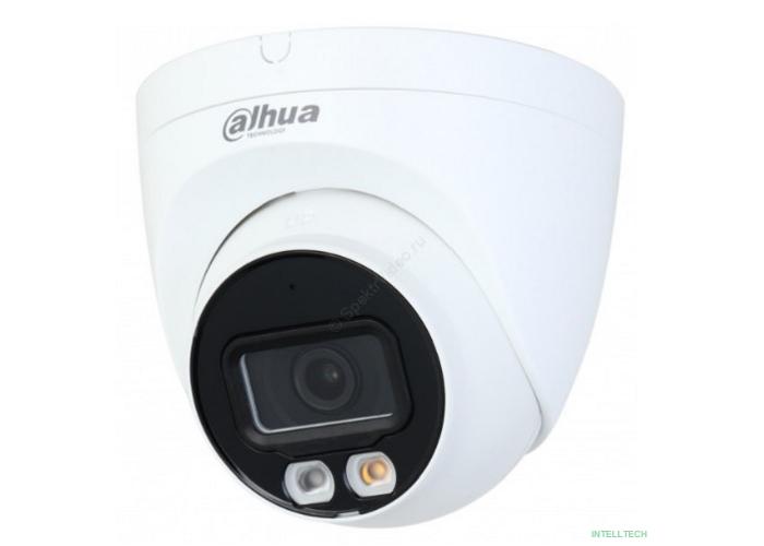 DAHUA DH-IPC-HDW2249TP-S-IL-0280B Уличная турельная IP-видеокамера SmartDualLight 2Мп, 1/2.8” CMOS, объектив 2.8мм, видеоаналитика, микрофон, ИК 30м, LED 30м, IP67, металл/пластик