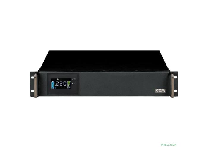PowerCom King Pro RM KIN-1200AP LCD (2U) ИБП {Line-Interactive, 1200VA/960W, Rack, 6х С13, Serial+USB, SmartSlot, RS-232} (1152596)