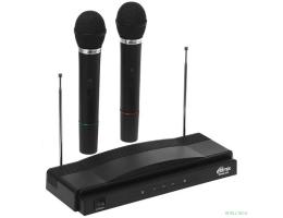 RITMIX RWM-210 {2 микрофона: 87.5 МГц - 92 МГц; раб. частоты: 100 Гц - 10 000 Гц;Чувств.: -30 дБ +/-3 дБ; пит. системы: AC 220 в  / 500 мА}