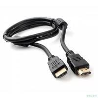 Кабель HDMI Cablexpert 19M/19M, v2.0, медь, позол.контакты, экран, 2 фер.кольца, 1м, черный, пакет (CCF2-HDMI4-1M)