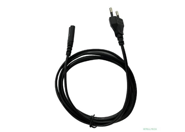 Bion Кабель питания 1.8м, Евровилка с заземлением Schuko-C7 (2-pin), 0.75мм, 10А, черный [BXP-PC-386-VDE]