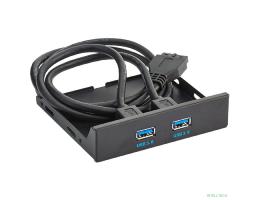 Exegate EX280446RUS Планка USB на переднюю панель Exegate U3H-615, 3,5", 2*USB 3.0, черная, подсоединение к мат. плате